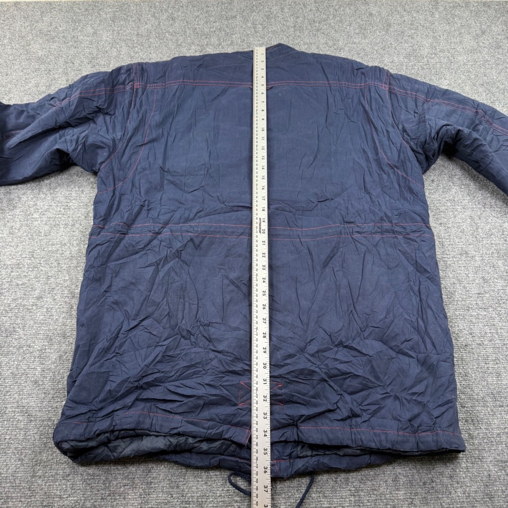 Cabin Creek Parka Jacket Large Navy Blue Quilted Lined Utility Vintage Men's - Picture 11 of 11